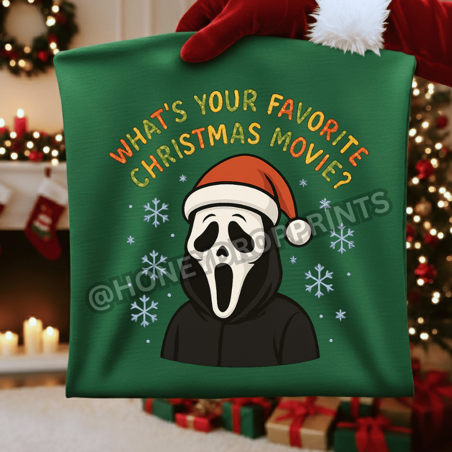 Ghostface “What’s Your Favorite Christmas Movie?” Christmas T-Shirt