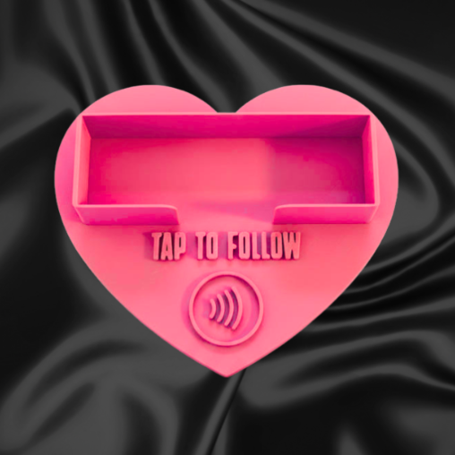 Heart Shaped NFC Tap to Follow Business Card Display