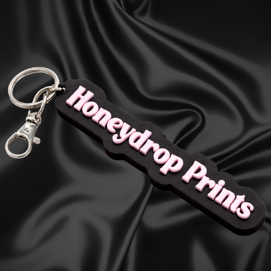 Custom Name Keychain – Simple Block Font (Two-Color 3D Printed)