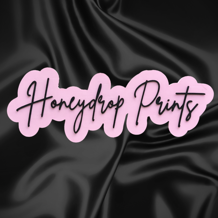 Large Script 3D Watermark Nameplate (9–12”) – 2 Color