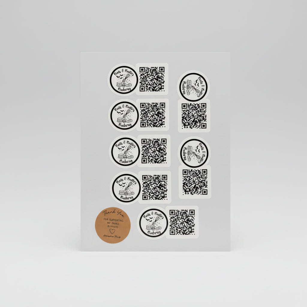 Glossy Or Matte Waterproof Vinyl QR Branding Stickers