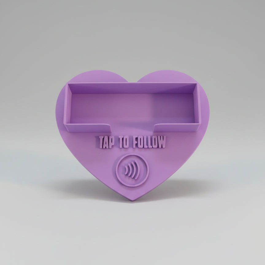 Heart-Shaped Tap To Follow Business Card Holder
