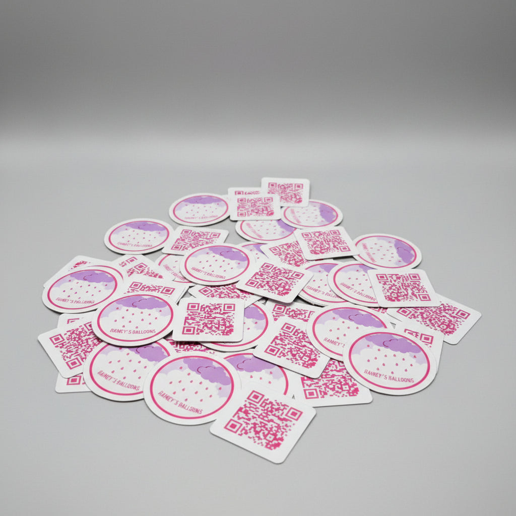 Glossy Or Matte Waterproof Vinyl QR Branding Stickers