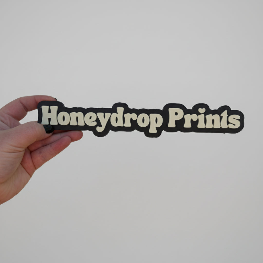 Custom 3D Printed Watermark Name Plate (Flat or With Fixed Stand)