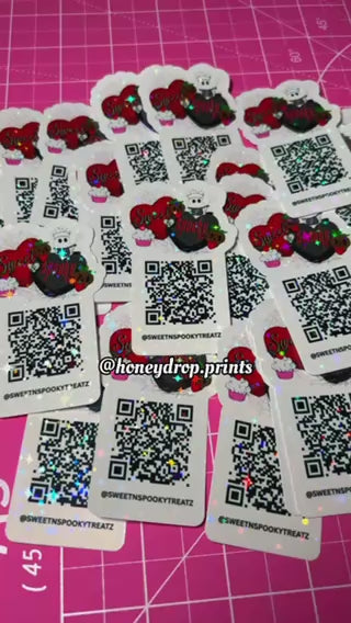 Glossy Or Matte Waterproof Vinyl QR Branding Stickers