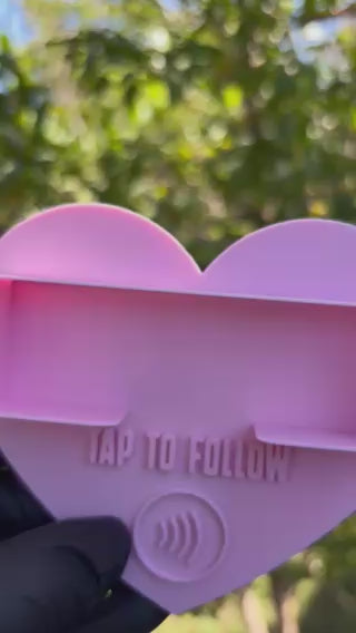 Heart-Shaped Tap To Follow Business Card Holder