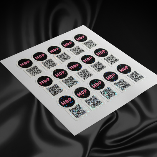 Laminated Premium Vinyl QR Code Stickers – 2.5"–3" Waterproof & Scratch-Resistant